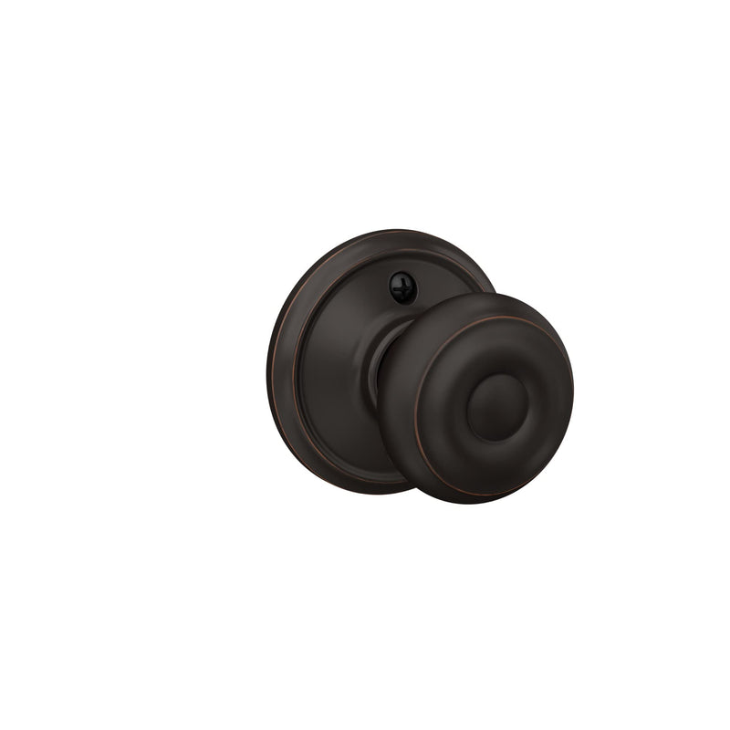 Schlage F10 GEO 716 Georgian Door Knob, Hall & Closet Passage Lock, Aged Bronze Standard