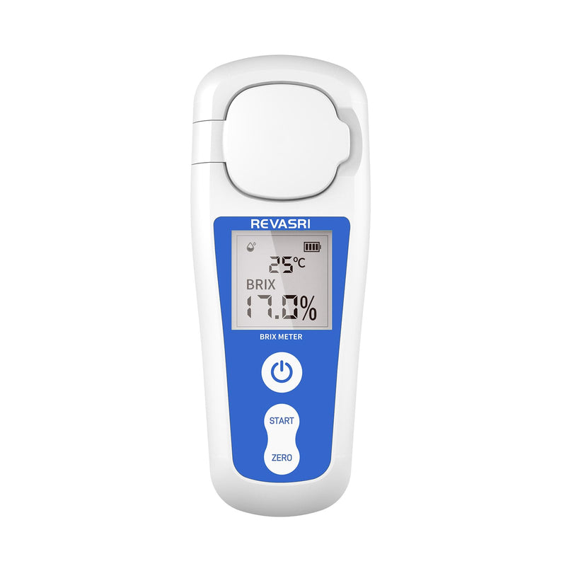Digital Brix Refractometer, Rechargeable Brix Meter for Liquid Sugar Content with LCD, 0-55% Range ±0.2% Accuracy with Auto Temperature Compensation