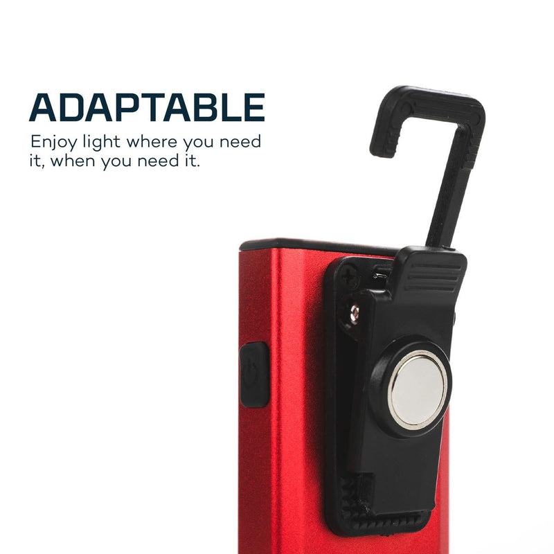 NEBO Slim Work Light, USB Rechargeable Bright Pocket Light with Clip Red