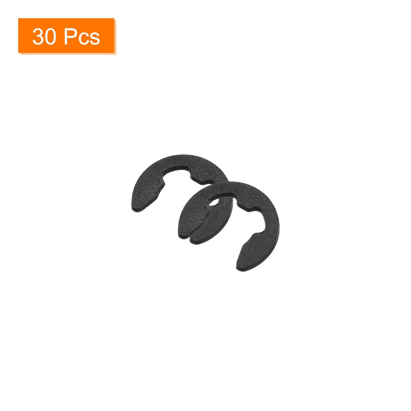 uxcell 30 Pcs External Retaining Rings, 5.25mm 1/4" 65Mn Carbon Steel E-Clip External Circlip Snap Rings Round Wire Snap Rings for Valves Electrical Appliances 1/4"