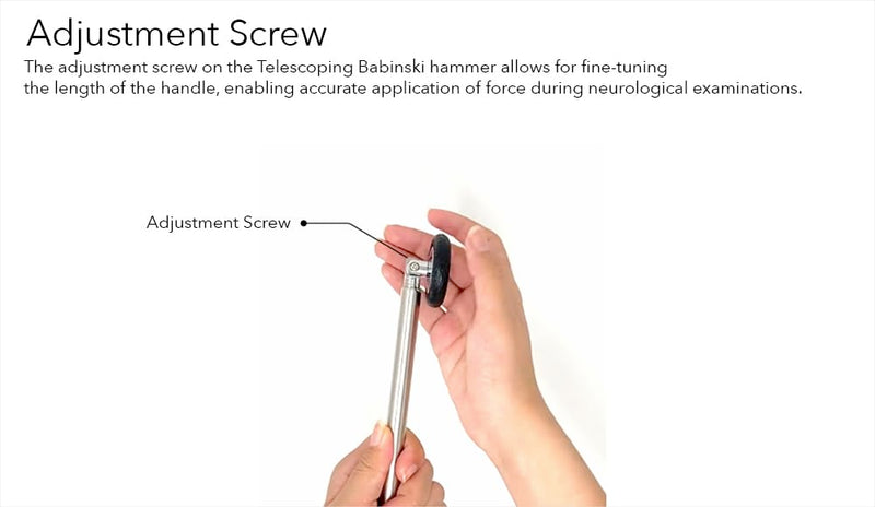 Telescopic Babinski Medical Reflex Hammer by Elite Medical Instruments - Adjustable Length from 7 inches to 15 inches
