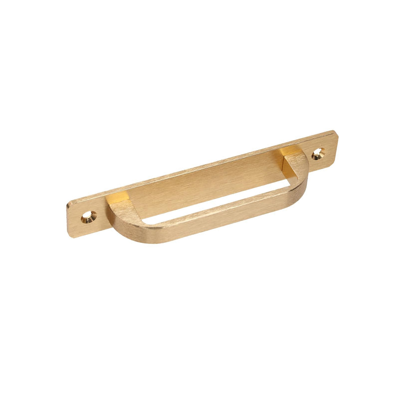 Coshar 8Pcs Aluminium Alloy Square Kitchen Cabinet Handles 5-Inch Brushed Gold Cabinet Pulls Drawer Handles with Base Plate,for Sliding Rustic Barn Gates Garages Sheds