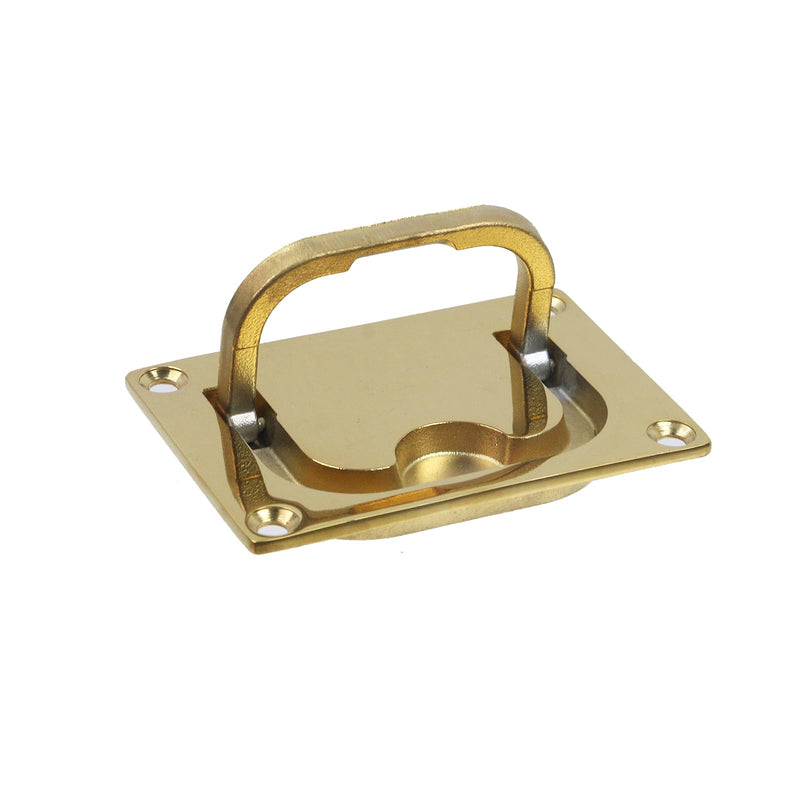 2 Pack Flush Ring Pull, 96×75mm Recessed Pull Handle, 316 Stainless Steel Door Hatch Lifting Ring Handle, Marine Boat Locker Window Drawer Cupboard, Gold