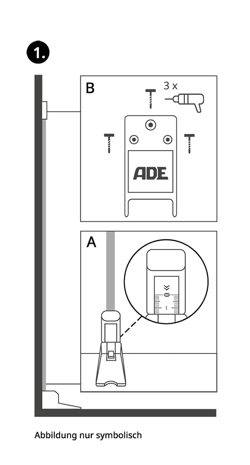 ADE MZ10017 Mechanical rolling measuring tape, measuring tape for determining body size, transportable stadiometer - NewNest Australia