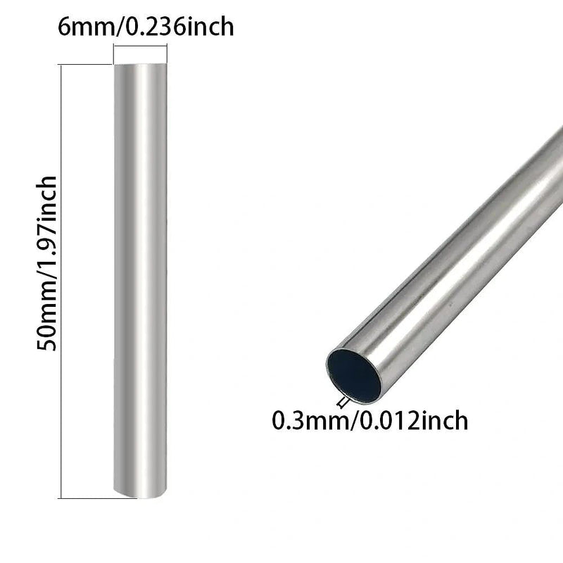 100PCS Stainless Steel Housing for PT100 DS18B20 Temperature Sensor,6x50mm Blind Pipe Sleeve, Closed-End Temperature Probe Casing,6 * 50mm Small Steel Tube JEBHANN 6x50mm-Flat Head