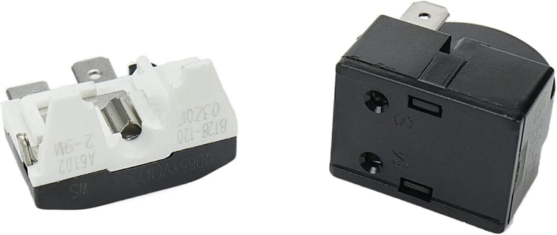 6 pcs Compresso QP2-4.7 PTC Starter Relay 2 Pin Refrigerator Starter Relay and 6750C-0005P Overload Protector Compatible with Refrigerator Compressor