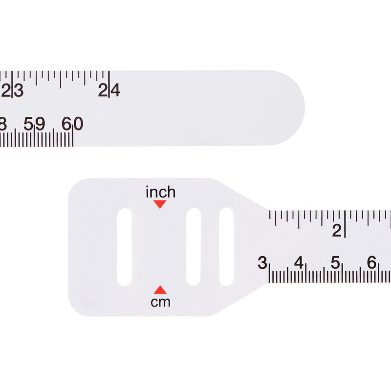 HARFINGTON 6Pcs Head Circumference Tape 24"(60cm) Flat Plastic Measuring Rule Measure for Child Head Arm Circumference, White 2cm 6