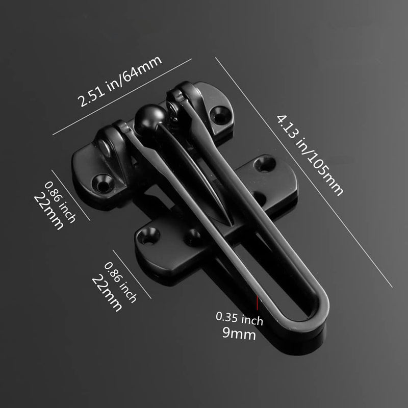szhdxsy 4 Pcs Home Security Door Lock, Swing Bar Lock, Front Door Locks for Kids, Home Reinforcement Lock, Black