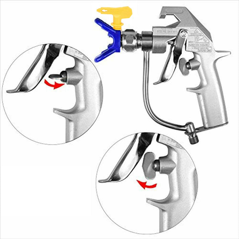 JOLINO 243283 Silver Plus Gun 5000 PSI Airless Paint Spray Gun with 517 tip and Holder