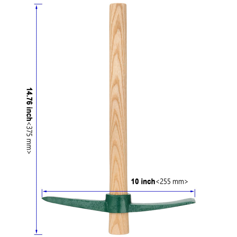 4 PCS 15 Inches Pick Axe, Forged Mattock Tool, Heavy Duty Pick Mattock with Non-Slip Handle for Gardening, Camping, Prospecting