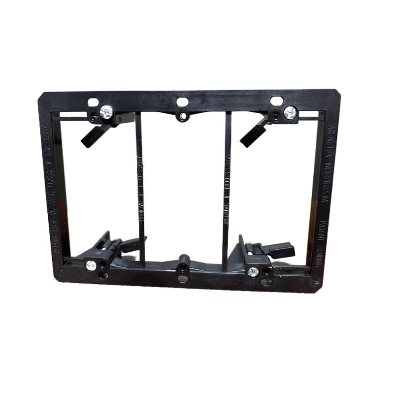 TENINYU Low Voltage Mounting Bracket (3-Gang, 2 Pack), 3-Gang Mounting Bracket [Mounting Screws Included] for Wall Plate, Black 3 Gang