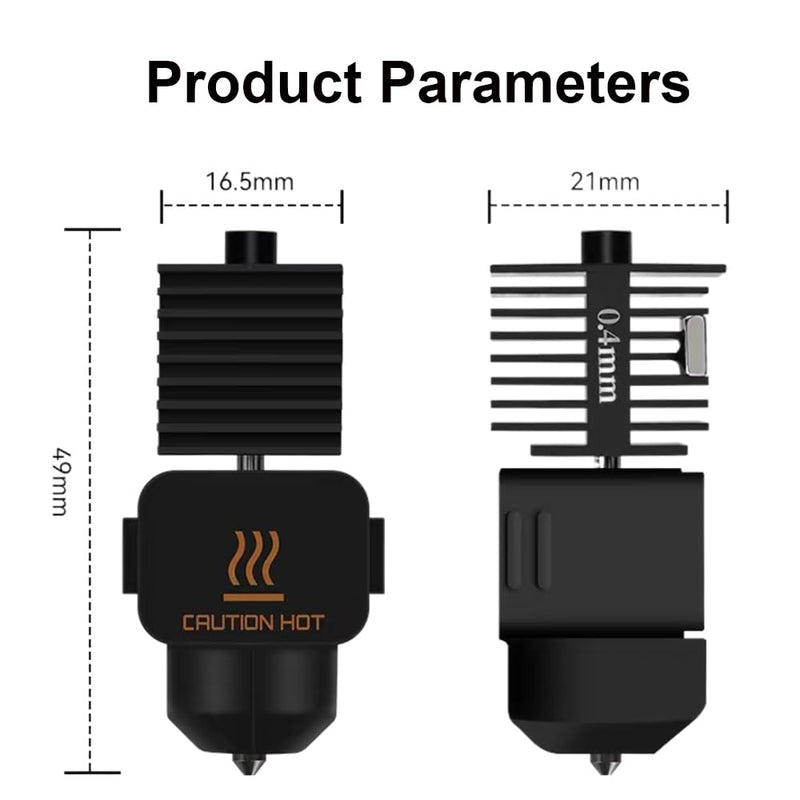 A1 Mini/A1 Hotend 0.2MM Print Head Kit Hot End Upgrade High-Temperature Heated Extruder with Extra 0.4MM 0.6MM Harened Steel Nozzle Wrench Tool for Bambu Lab 3D Printer Accessories 0.2MM A1/A1 Mini Hotend