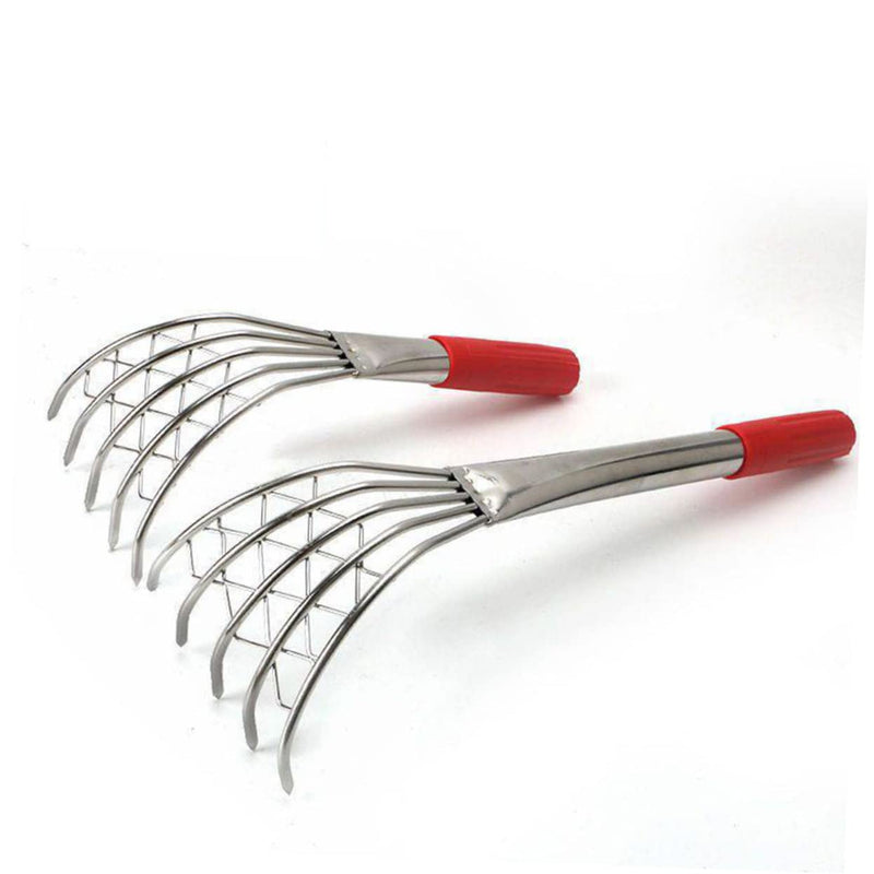 Clam Rake 15.7-Inch Stainless Steel Hand Tool with Sharp Claws for Efficient Clam Digging on Beaches and Gardens