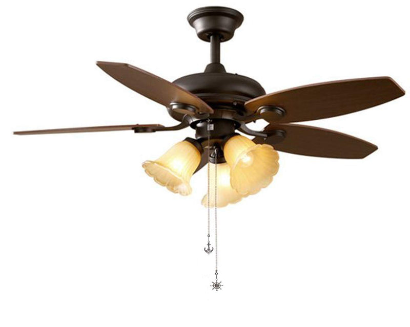2Pcs Ceiling Fan Pull Chain Extender, 12Inch Anchor Wheel Fan Pull Chain Extension Set, Ceiling Fan Pull Chain Ornament with Ball Connector, Fan Chain Pulls Decorative for Ceiling Fan Light(Nickel) Nickel - NewNest Australia