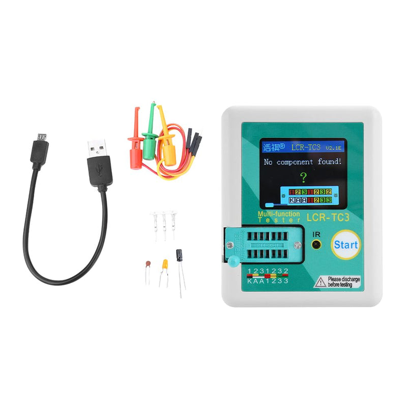 Aideepen High Precision Transistor Tester TC3 TCR-TC3 Multifunctional Graphic 160 * 128 TFT LCD Display Diode Triode Capacitance LCR ESR Meter Battery Tester white LCR-TC3
