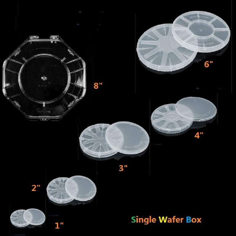 Silicon Wafer Carrier - 2 inch Single Wafer Box,Including Container,Cover & Spring,10 Pack