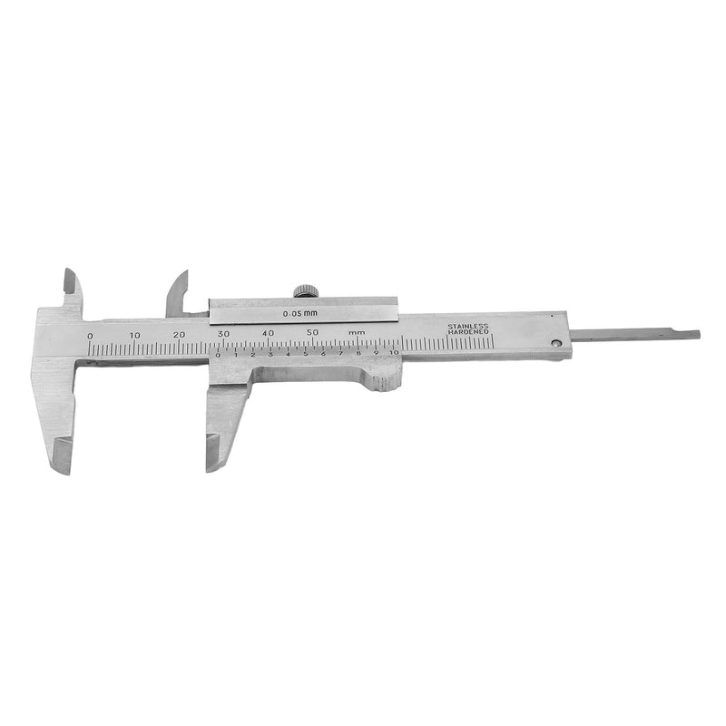 Vernier Caliper, 50mm Vernier Caliper, Measuring Tool 0.05mm Accuracy Metric Imperial Dual Scale Stainless Steel Range 0‑50mm Inside Outside Depth Step Measurements