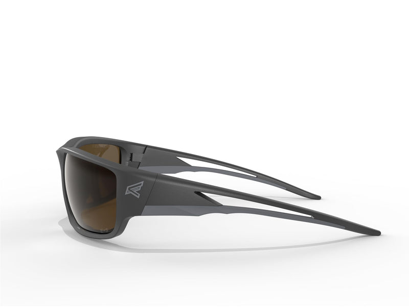 EDGE Kazbek Wrap-Around Safety Glasses, Anti-Scratch, Non-Slip, UV 400, Military Grade, ANSI/ISEA & MCEPS Compliant Black Frame Polarized Copper