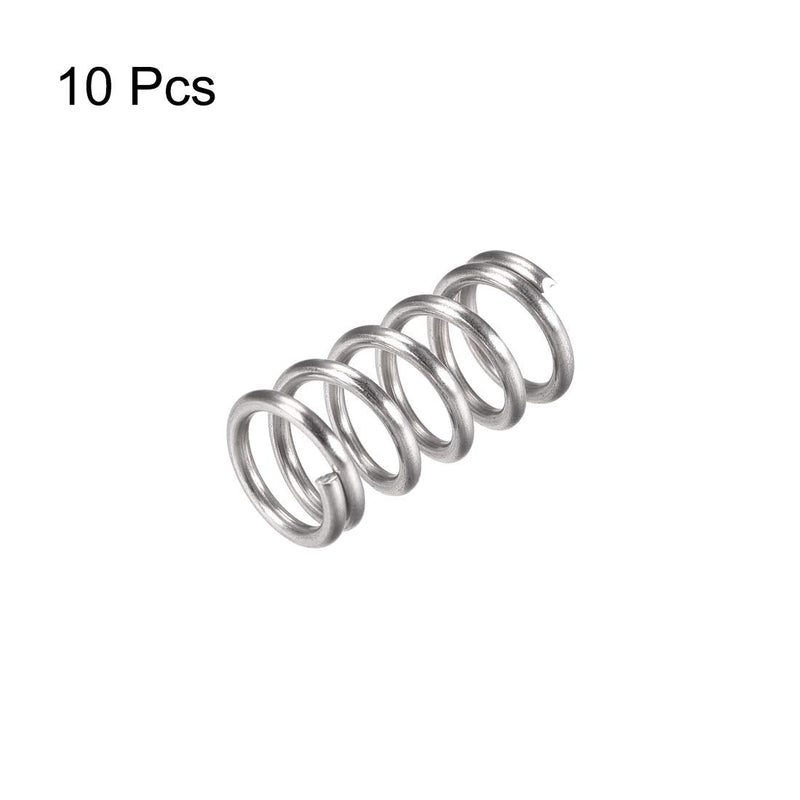 uxcell Compression Spring,304 Stainless Steel,12mm OD,1.6mm Wire Size,13.75mm Compressed Length,25mm Free Length,63.2N Load Capacity,Silver Tone,10pcs 12mmx1.6mmx25mm