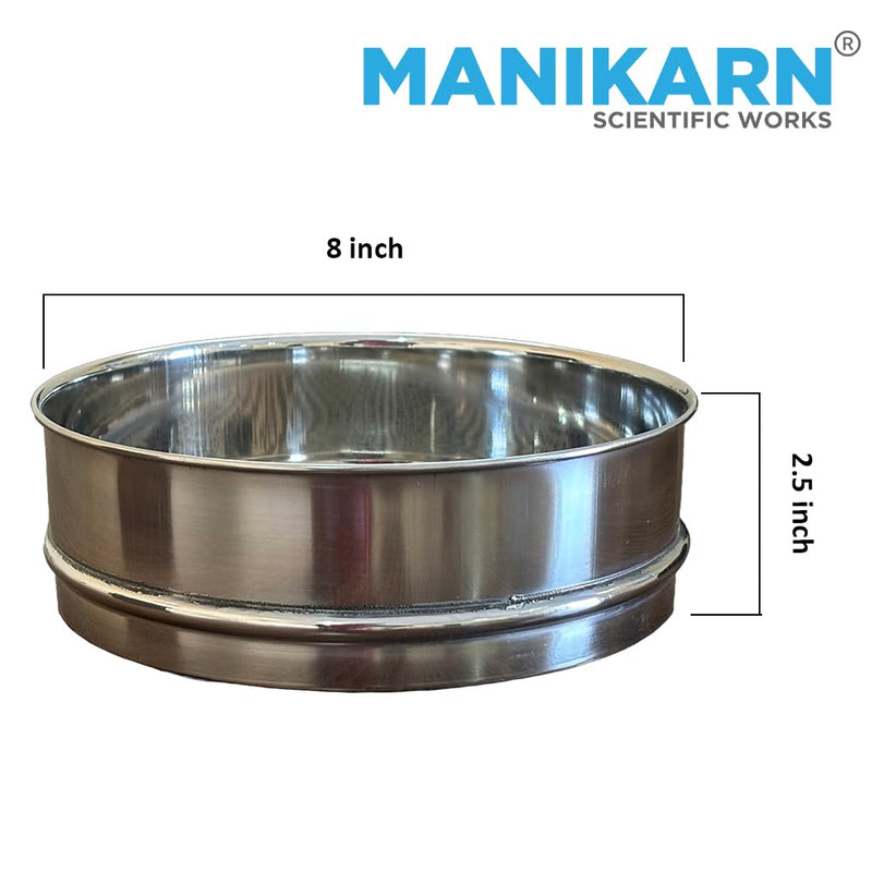 Test Sieve 8 Inch (200mm) – 600 Micron Mesh, ASTM No. 30 – Grade 304 Stainless Steel Frame & Mesh – Laboratory Sieve for Soil, Sand, and Particle Size Analysis 30 Mesh (600 micron)