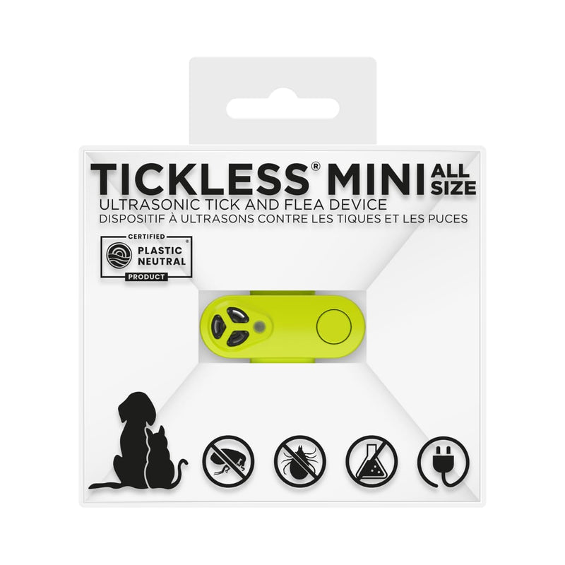 TICKLESS Mini Chemical Free, Ultrasonic, Natural Flea & Tick Bite Prevention - Neon Yellow