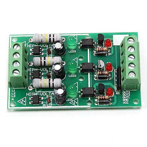 DONGKER Optocoupler Isolation Module,3 Channel Photoelectric Isolated Module 220V AC Detection Module