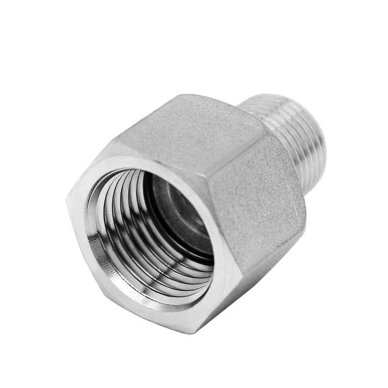Beduan Stainless Steel NPT Reducer Adapter 3/4 Female to 1/2 Male Threaded Reducing Pipe Fittings Adaptor(Pack of 2) 3/4 FPT to 1/2 MPT