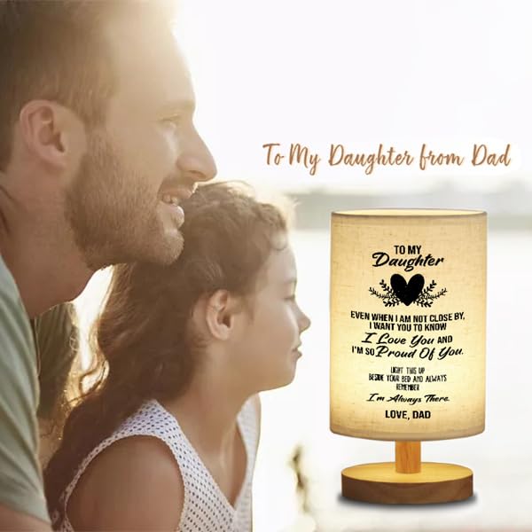 WSYEAR Valentines Day Birthday Gift for Daughter from Dad,to My Daughter Gifts from Dad- Table Lamp Father Daughter Gifts for Grown Daughter Birthday Valentine's Day Dad to Daughter