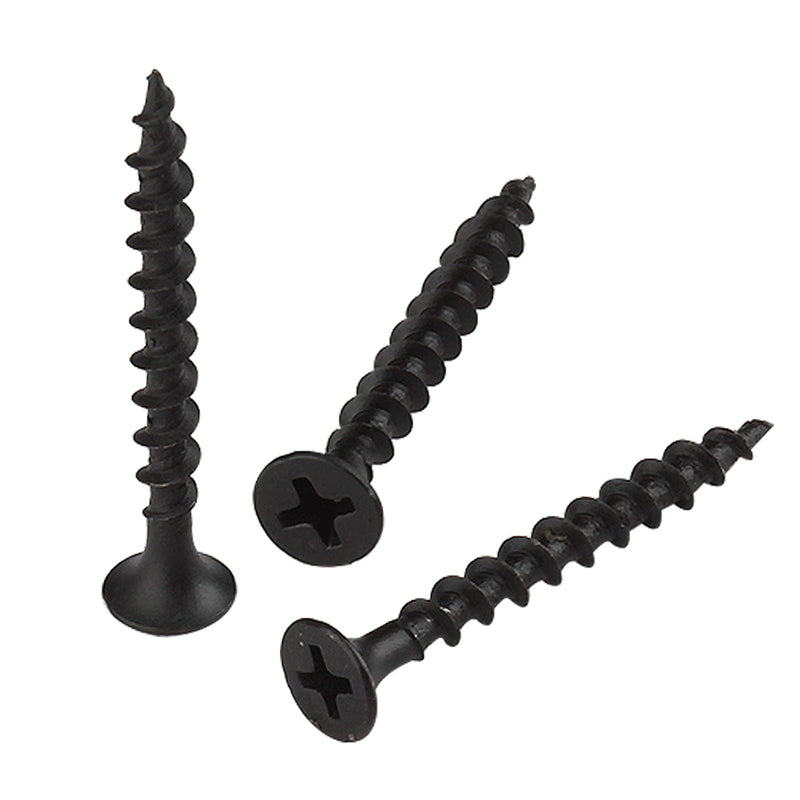 #7x1-1/2 Drywall Screws Coarse Thread Bugle Head Black Phosphate for Drywall, Wood and Furniture 100PCS #7x1-1/2"