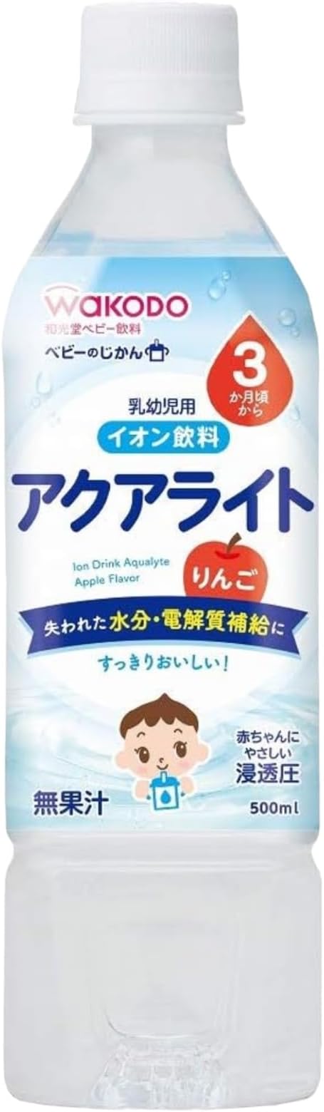 Wakodo Aqua Light Baby Barley Tea, 16.9 fl oz (500 ml) x 4 Apples, 16.9 fl oz (500 ml) x 3 Bottles, White Grapes, 16.9 fl oz (500 ml) x 3 Bottles, Total of 10 Bottles - NewNest Australia