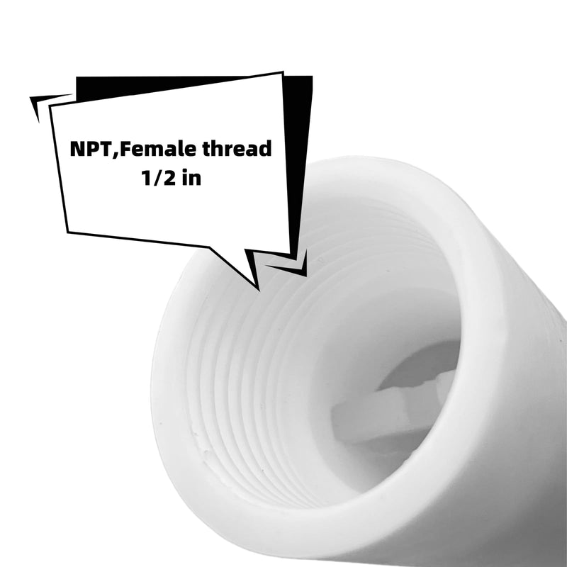 PTFE Static Mixer, NPT Threaded Inlet, Static Mixer Gas Liquid Agitator (1/2inch - L :6.8in) 1/2inch - L :6.8in