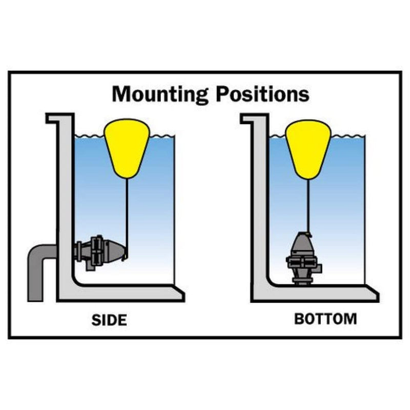 Jobe Valves Megaflow Valve with Short Tail, 1", Yellow/Black(Does NOT include Nut and Washer)