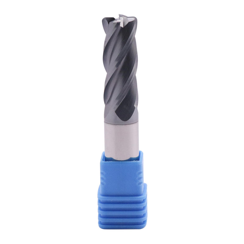 1/2" 4 Flute Solid Carbide End Mill - .060" Corner Radius, AlTiN Coated | 35° Helix, 1/2" Cutting Dia, 1/2" Shank Dia, 1-1/4" LOC, 3" OAL for Milling Alloy Steel, Cast Iron, Copper