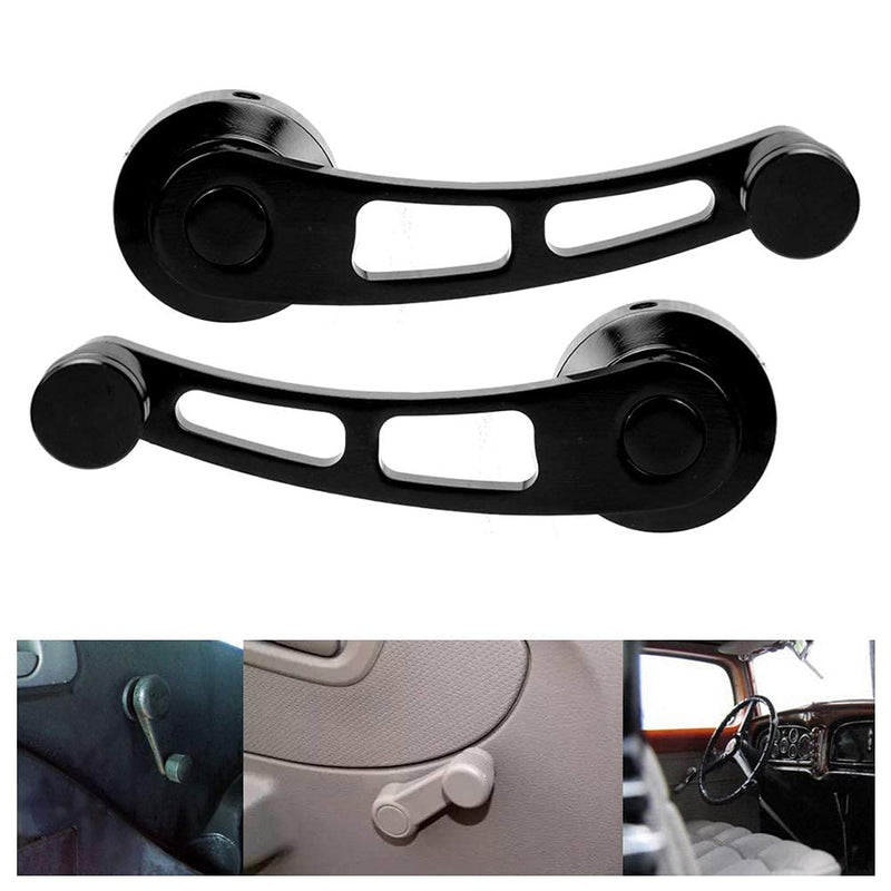 for kimiss Store Window Crank Window Crank Handle,2Pcs Window Crank, Alloy Window Handle Riser Winder Crank Handle Fit for Car(Black)