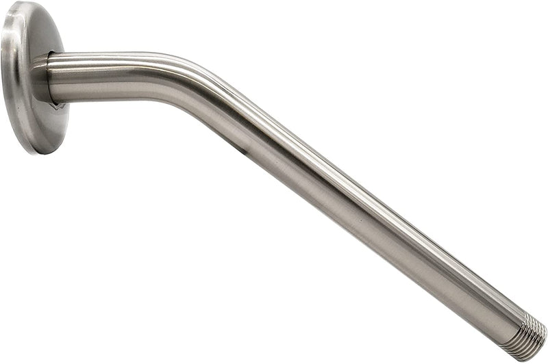 Westbrass A302-1-20 1/2" IPS x 10"Wall Mount Shower Arm with Sure Grip Flange, Stainless Steel