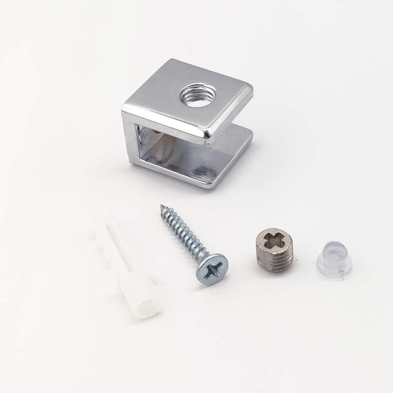 Glass Shelf Bracket Glass Clamp Holder Adjustable Clamp Shelf Clip for 8-10mm Thickness - 4 Pack