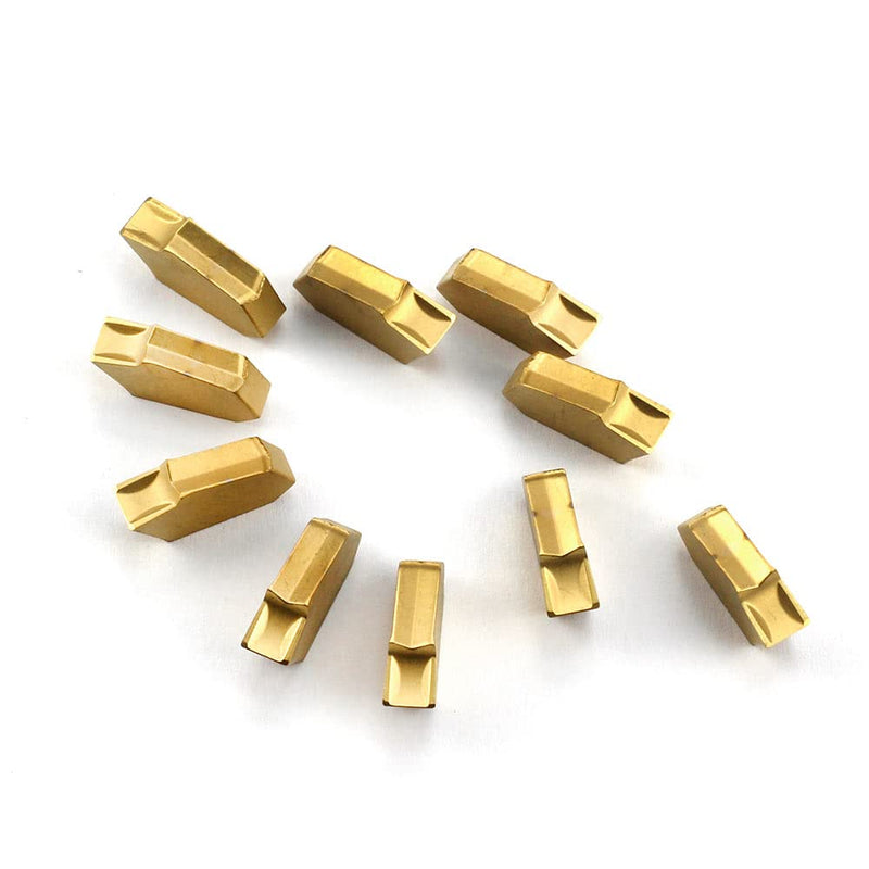 OSCARBIDE 10Pcs Carbide Grooving Inserts GTN-4 QC1404 for Lathe Cut-Off | Multilayer Coated | For Steel & Stainless Steel Grooving | Wear-Resistant & Durable | Precision Ground | Long Service Life