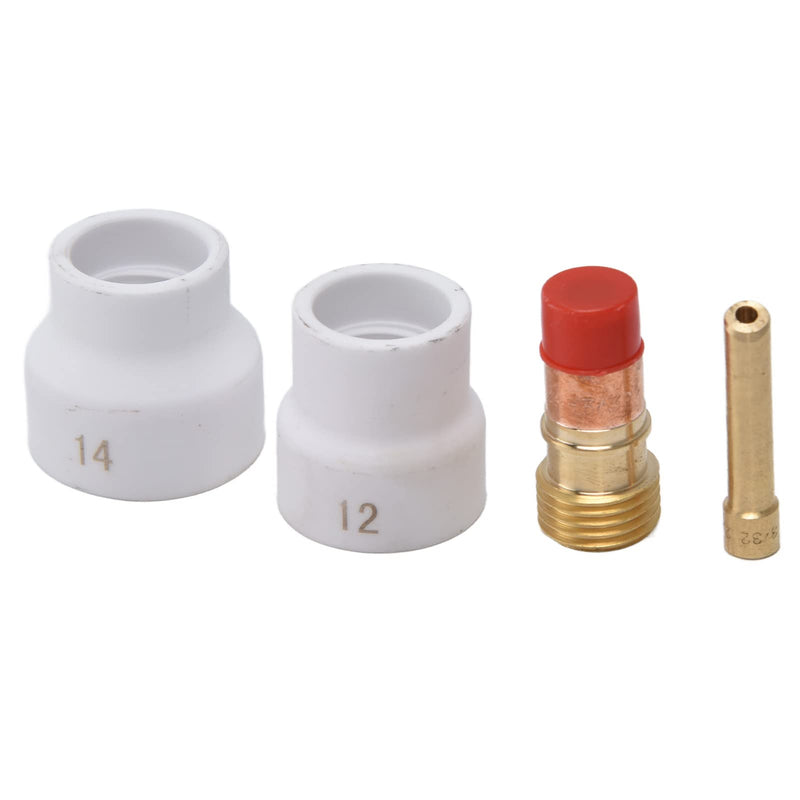 4PCS Gas Lens Kit Welding Torch Consumables Cup Electrode Holder Connector for WP 17 18 26
