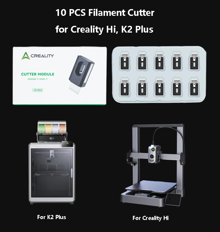 10PCS Creality Official Filament Cutter, Precise Cutting Durable & Reliable, Quick Replacement Filament Cutter Module Kit for Creality Hi, K2 Plus 3D Printers