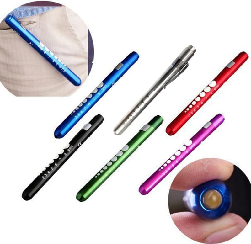 Katartizo Green Pen Light with Pupil Gauge LED Penlight for Nurses Doctors, Reusable Medical Penlight for Nursing Students Doctors