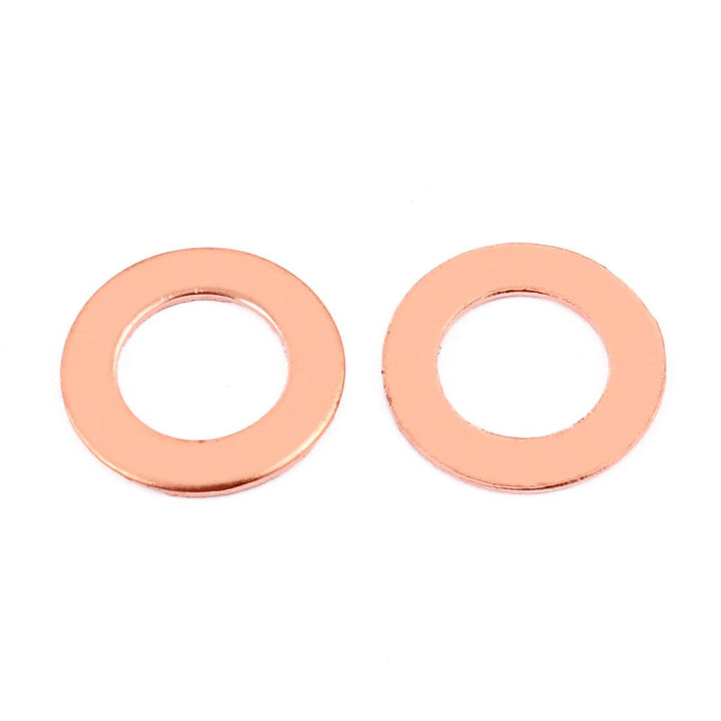 uxcell 10pcs 18mm x 10mm x 1mm Flat Ring Copper Crush Washer Sealing Gasket Fastener 10*18