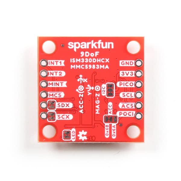 SparkFun 9DoF IMU Breakout - ISM330DHCX, MMC5983MA (Qwiic) 3D Digital Accelerometer and Gyroscope -Triple Axis Magnetometer -6DoF IMU Supply Voltage: 1.71V to 3.6V