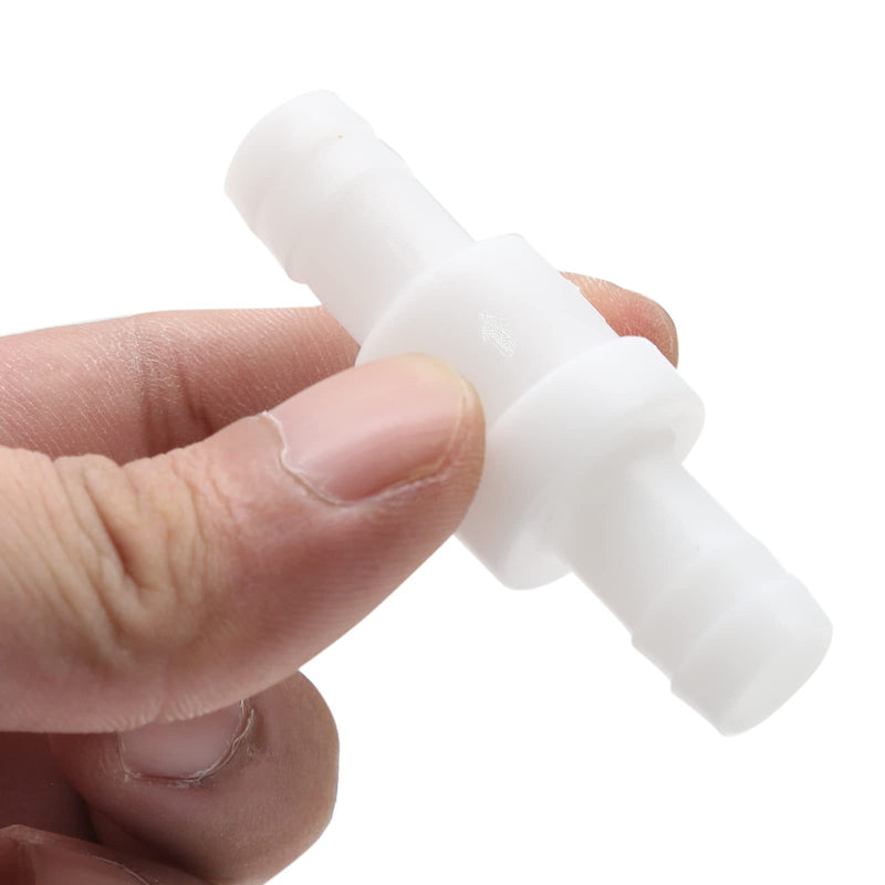 Litoexpe 3/8" One Way Inline Check Valve, Non Return Ozone Resistance PVDF Plastic One-Way Fuel Oil Water Gas Pump Air Check Valve, Pack of 2 3/8 Inch