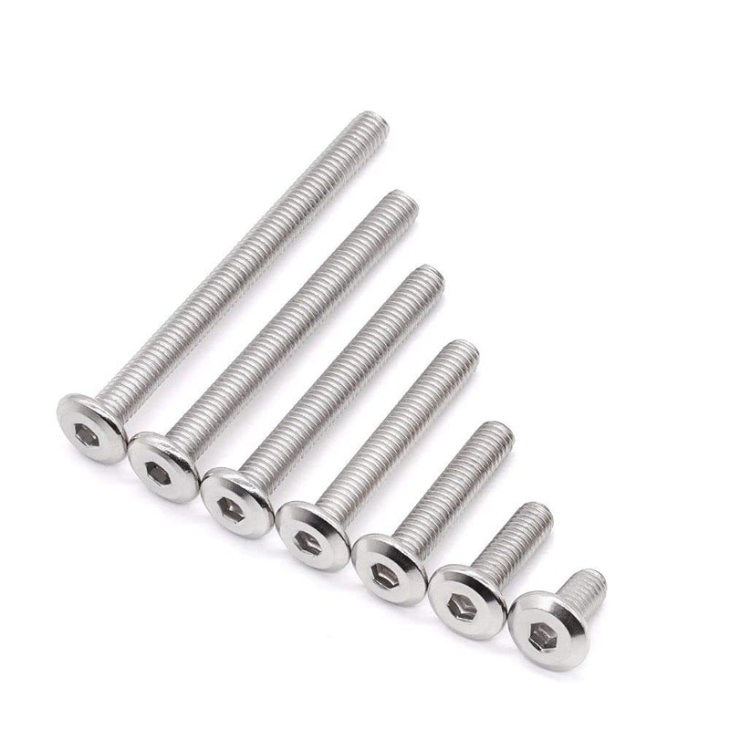 Glvaner M6-1.0 x 60mm Binding Screws Furniure Screws, Connection Bolt, Flat Round Head Socket Head Cap Screws, 304 Stainless Steel 18-8 Full Thread, 20 pcs