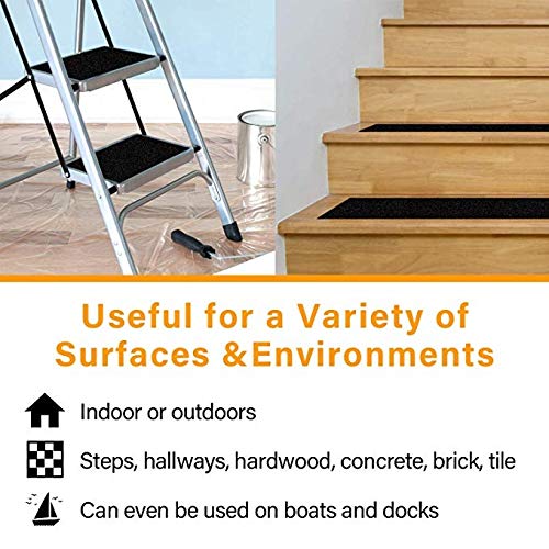 AISEY Non Slip Safety Grip Tape for Stairs Steps (2" X 16.4ft, Black) 2" X 16.4ft