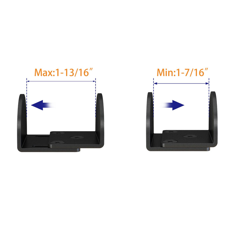 JUBEST 2 Pack Matte Black Floor Guide Floor Mount Sliding Barn Door Hardware Up to 1-13/16"W 1-3/8"H BG03-Matte black