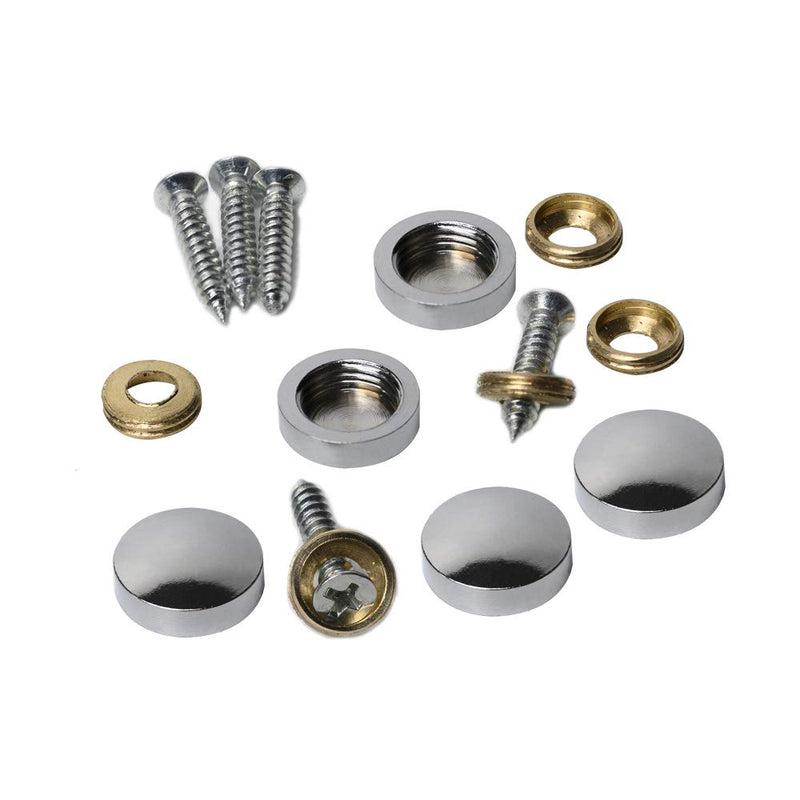 10PCS Mirror Screws 14mm Dia,Brass Mirror Screws Cap Cover Nails Fasteners Silvery for Decorative Mirror, Sign/Advertising Hardware, Nails, Construction