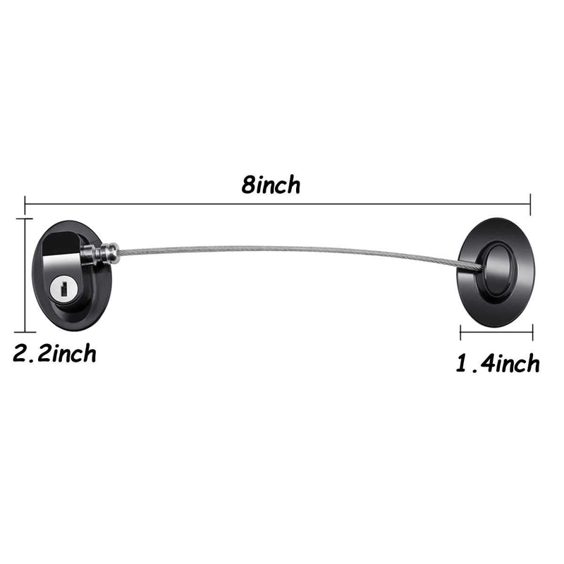 12 Pack Refrigerator Locks with 24 Keys,Child Safety,Refrigerator Lock Combination,Mini Fridge, File Drawer,Toilet Seat Lock with Strong Adhesive (Black) Black 12 Pack