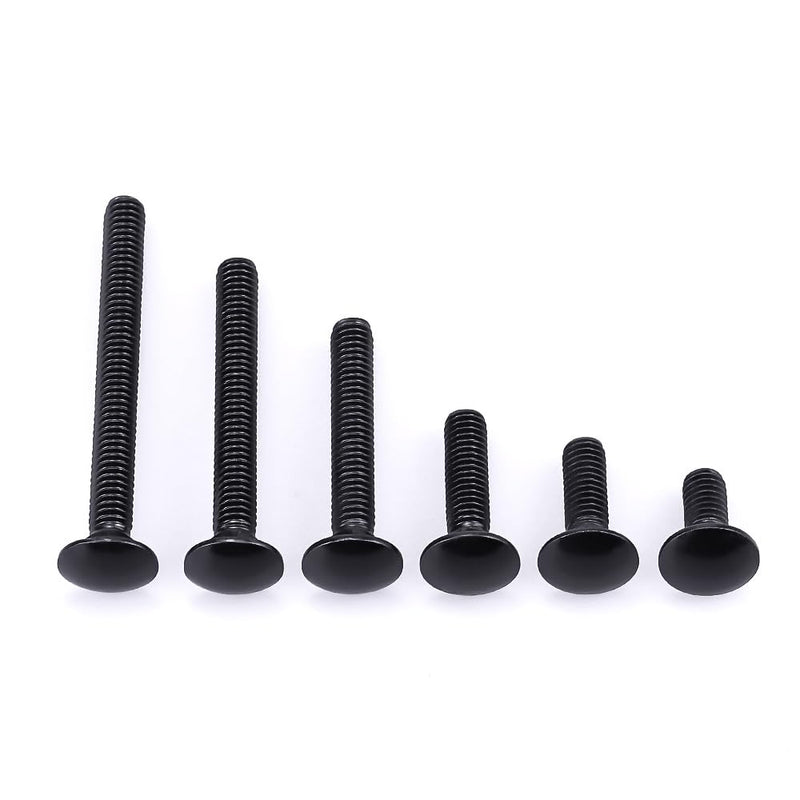 1/4-20 x 3/4" Black Steel Carriage Bolts, 304 Stainless Steel 18-8, Round Domed Head Square Neck Carriage Bolts Screws, Coarse Thread UNC, 25 PCS 1/4-20 x 3/4"