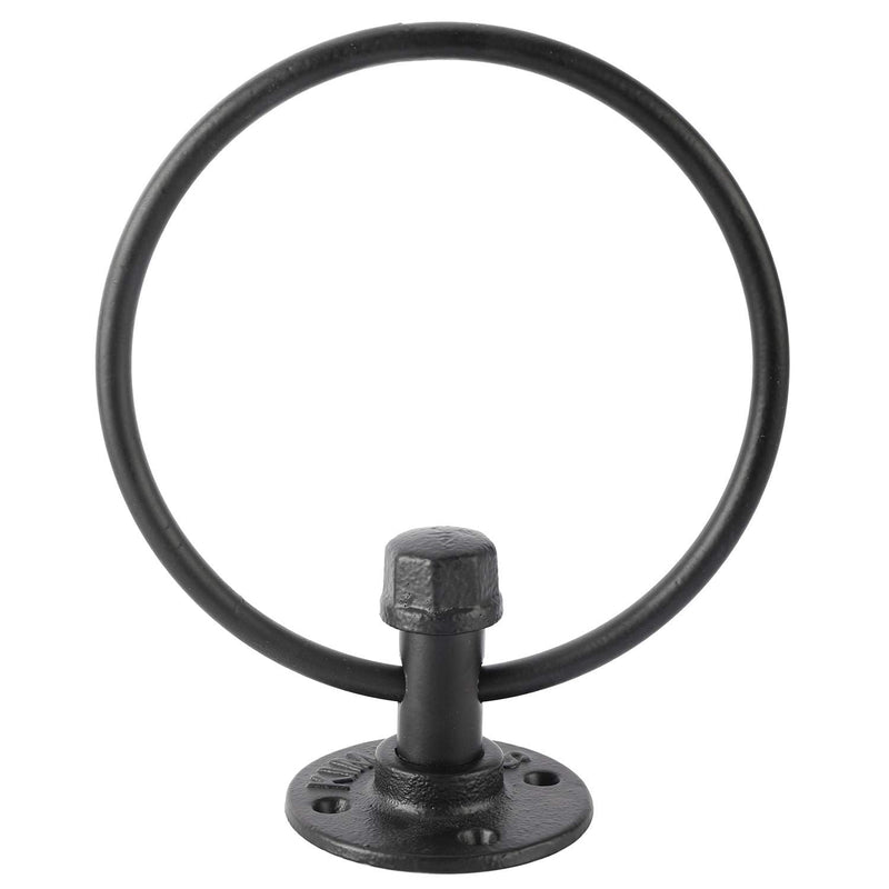 HighFree Industrial Towel Ring, Farmhouse Pipe Hand Towel Holder, Matte Black Wall Mounted Bathroom Hardware, Rustic Towel Ring for Bathroom (2)